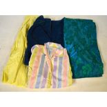 Two boxes containing 1970's and other vintage clothing to include blouses,