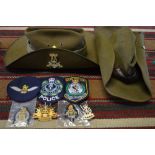 Australian army Band Corps bush hat to/w another Australian Infantry bush hat and numerous patches