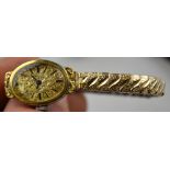 A lady's 9ct gold wristwatch with Swiss movement, import London 1922,