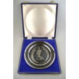 A cased 1977 Silver Jubilee commemorative plate, Roberts & Dore, London 1977, 11.