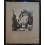 S Tushingham (1884-1968) - 'Church of St John and St Paul Rome', drypoint etching,