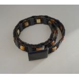 An agate belt of four row gate style with agate buckle,