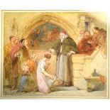 Charles Cattermole (1837-1900) - 'The Blessing', watercolour, signed lower left, 10.