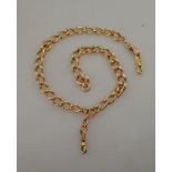 A 15ct yellow gold double Albert chain with two swivels attached (one loose),