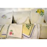 Two mixed boxes of linen to include a quantity of pairs and single pillowcases,