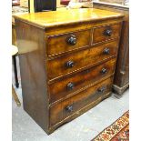 A 19th century mahogany chest of two short over three long graduated drawers (a/f)