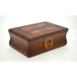 A 19th century Scottish burr-wood snuff box,