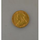 A Victorian gold sovereign,