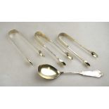 A pair of George IV silver sugar tongs, London 1825,