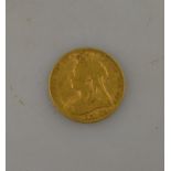 A Victorian gold sovereign,