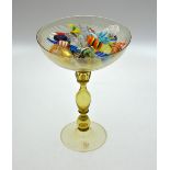 Murano glass tazza, 25.5 cm containing twenty seven glass sweets/bonbons Condition Report All good