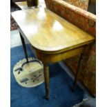 A Victorian rosewood cross-banded mahogany fold-over card table,