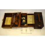 A teak-cased portable 'Dionic' Water Tester with generator/display unit,