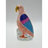 A Herend porcelain model of a parrot, 21.5 cm high Condition Report Good condition