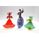 Three Murano glass figurines including a flamenco dancer, 33 cm high (3) Condition Report All good