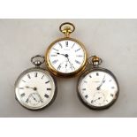 A Victorian silver open-faced pocket watch with keywind lever movement, Chester 1894,