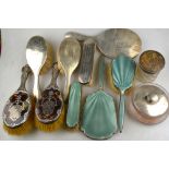 A pair of tortoiseshell and pique hairbrushes, Birmingham 1907,