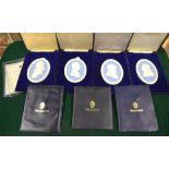 Four Wedgwood jasper ware oval plaques commemorating Sir Winston Churchill 459/1000,