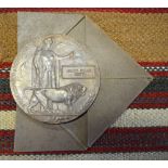 Two family associated WWI death plaques - 23290 Henry Frank Gritt, 1st batt. Wiltshire Regt.