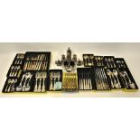A 90 piece set of epns King's pattern flatware and cutlery for six settings (- boxed and very