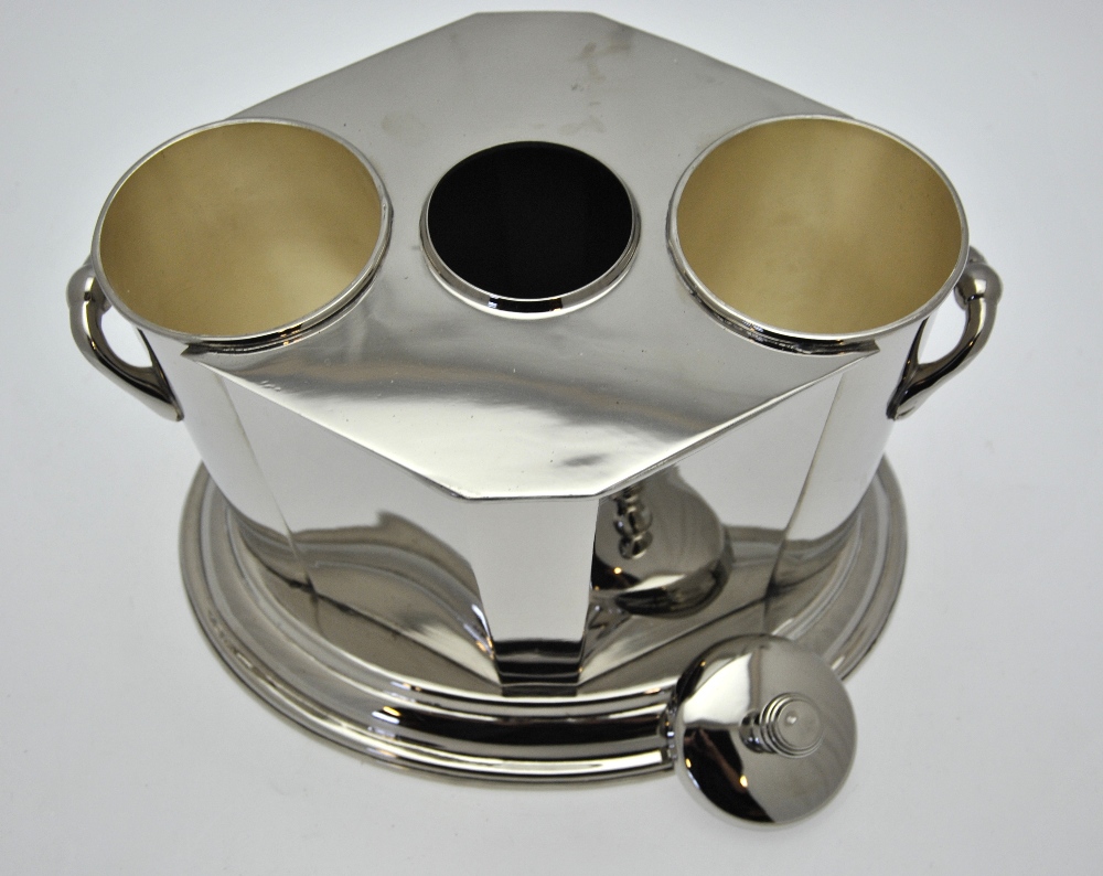 An electroplated two-bottle wine cooler with ice compartment - Image 2 of 3