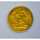 An Edwardian half sovereign,