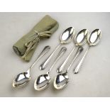 A set of six US sterling coffee spoons with Art Deco style handles, by Towle Silversmiths,
