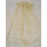 19th century and other lace comprising; a cream needle-run lace long shawl,