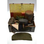 Assorted WWII German army items incl. a rifle cleaning kit, the case impressed G.
