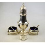 A silver baluster sugar caster, Courtman Silver Ltd.