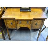 A matched pair of mahogany breakfront side tables,