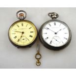 A US coin metal open-faced pocket watch by E. Hoard & Co. of Boston, to/w a Swiss .