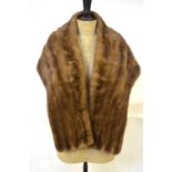 A taupe shadowed mink fur stole retailed by Harrods Condition Report No visible faults