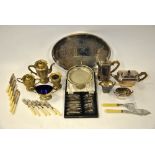 A Romney plate four-piece tea service with hot water jug,