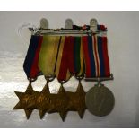 World War II medal group of five - 1939/45 star; Atlantic star; Africa star; Pacific star;