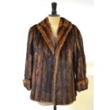 A tan/dark brown mink jacket with cuffed sleeves, 53 cm across chest Condition Report Worn