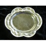 Lalique frosted glass tray with multiple fish border. 27 x 23 cms.