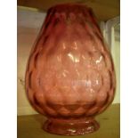 Victorian cranberry glass shade 11½ inches tall.