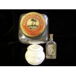 Terry’s of York glass jar; Yardley’s Lavender bottle; Roger et Gallet Crème de Savon pot. (3)
