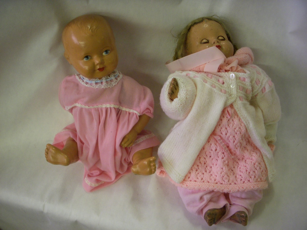 1930’s composition doll, with 1930’s composition baby doll.