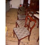 Set of six Victorian mahogany balloon back dining chairs.
