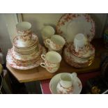 Victorian floral patterned tea set, 12 setting.