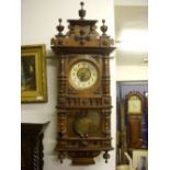 German walnut-cased 19th Century wall clock.