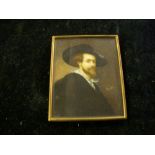 Portrait miniature ‘Rubens’ bears signature. 3½ins x 3¾ins.