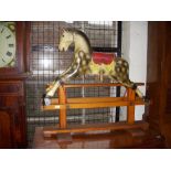 ‘Leeway’ rocking horse on stand, 34ins tall x 36ins long.