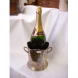 Louis Roederer champagne bucket EPNS with large imitation bottle.