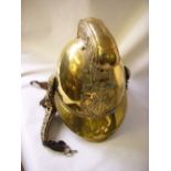 Victorian brass fireman’s helmet.