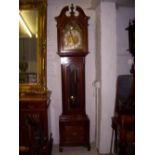 Edwardian mahogany-cased longcase clock, with brass and silvered dial, eight-day movement, glazed