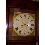 Georgian oak and mahogany longcase clock, square painted dial signed S. Maddocks, Winsford,; eight-