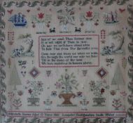 A mid 19th century sampler, profusely de